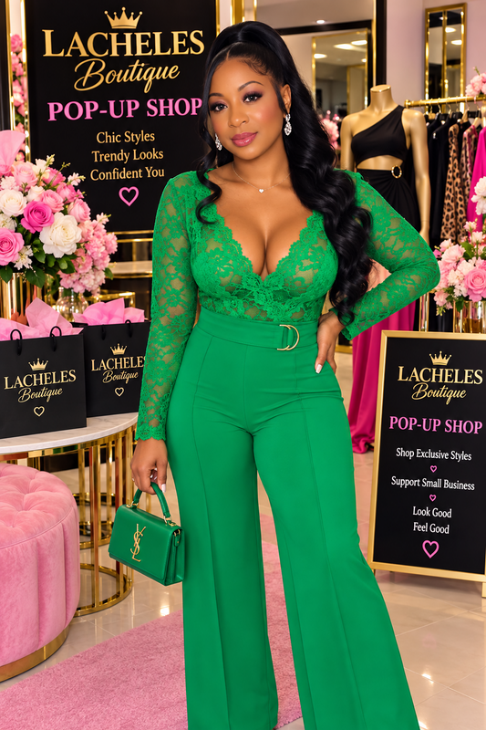 Lace Crochet Long Sleeve Jumpsuit